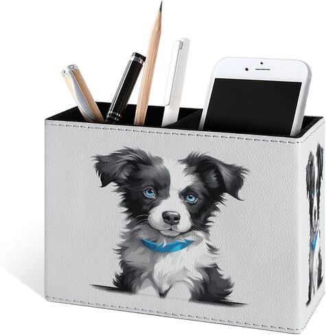 Famame Cute Cow Highland Pencil Holder for Desk, Leather Desktop Container Pen Cup Storage Study Table Pen Organizer Makeup Brush Holder for Classroom Office Home in Saudi Arabia