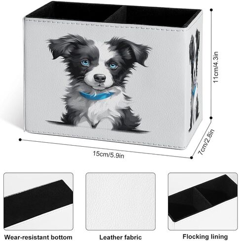 Famame Cute Cow Highland Pencil Holder for Desk, Leather Desktop Container Pen Cup Storage Study Table Pen Organizer Makeup Brush Holder for Classroom Office Home in Saudi Arabia