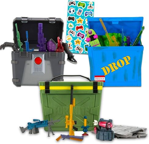 مجموعة Fortnite Blind Bag Action مجموعة - حزمة مع قفص الإمداد ، الصدر Henchman ، و Battle Box Plus ملصقات | صندوق تمثيل لعبة Fortnite Mystery Toy in Kuwait
