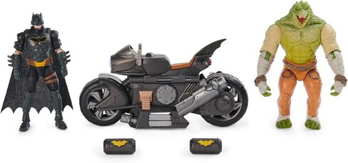DC Comics, Batman Transforming Batcycle Battle Pack with Exclusive 4-inch Killer Croc and Batman Action Figure, Kids Toys for Boys and Girls Ages 4+ in Saudi Arabia