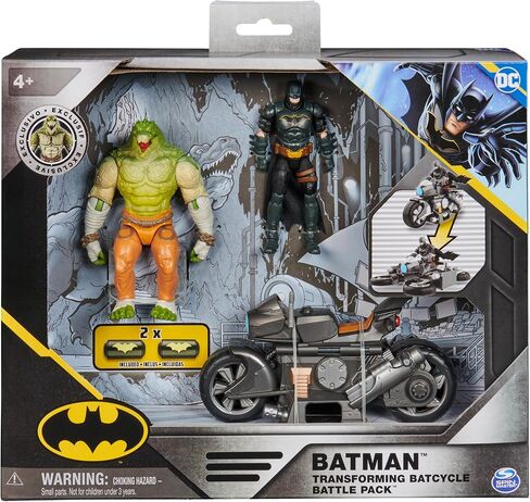 DC Comics, Batman Transforming Batcycle Battle Pack with Exclusive 4-inch Killer Croc and Batman Action Figure, Kids Toys for Boys and Girls Ages 4+ in Saudi Arabia
