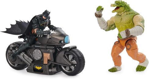 DC Comics, Batman Transforming Batcycle Battle Pack with Exclusive 4-inch Killer Croc and Batman Action Figure, Kids Toys for Boys and Girls Ages 4+ in Saudi Arabia