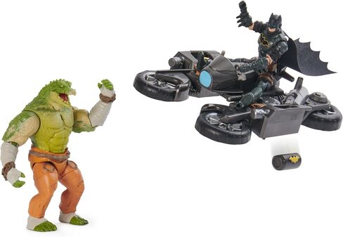 DC Comics, Batman Transforming Batcycle Battle Pack with Exclusive 4-inch Killer Croc and Batman Action Figure, Kids Toys for Boys and Girls Ages 4+ in Saudi Arabia