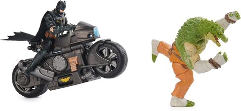 DC Comics, Batman Transforming Batcycle Battle Pack with Exclusive 4-inch Killer Croc and Batman Action Figure, Kids Toys for Boys and Girls Ages 4+ in Saudi Arabia