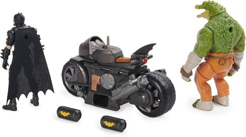 DC Comics, Batman Transforming Batcycle Battle Pack with Exclusive 4-inch Killer Croc and Batman Action Figure, Kids Toys for Boys and Girls Ages 4+ in Saudi Arabia