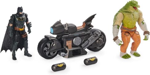 DC Comics, Batman Transforming Batcycle Battle Pack with Exclusive 4-inch Killer Croc and Batman Action Figure, Kids Toys for Boys and Girls Ages 4+ in Saudi Arabia