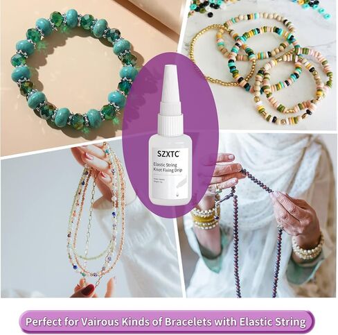 2 Pcs Clay Beads Bracelets Professional Elastic String Kont Fixing Drip, Keep Stretch String Braclet Stay Tied for Flat Round Polymer Heishi Beads Spacer Charm Jewelry Making Kit in Saudi Arabia