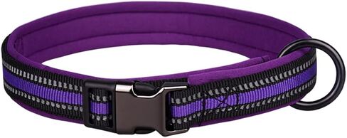 طوق الكلب النايلون العاكس مع مشبك السلامة ، أطواق الحيوانات الأليفة القابلة للتعديل مريحة طوق الكلب النيوبرين الناعم للكلاب الصغيرة المتوسطة الكبيرة (XS (الرقبة 25-32 سم) ، أحمر) الأحمر) in Kuwait