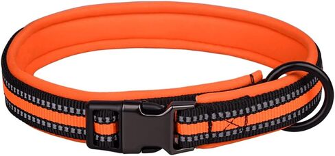 Reflective Nylon Dog Collar with Safety Buckle, Adjustable Pet Collars Comfortable Soft Neoprene Padding Dog Collar for Small Medium Large Dogs (XS (Neck 25-32cm), Red) in Saudi Arabia