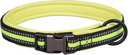 Reflective Nylon Dog Collar with Safety Buckle, Adjustable Pet Collars Comfortable Soft Neoprene Padding Dog Collar for Small Medium Large Dogs (XS (Neck 25-32cm), Red) in Saudi Arabia