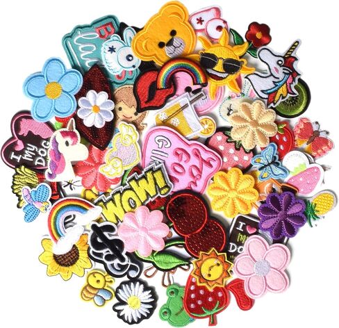 J.Carp 60pcs الحديد العشوائي على البقع ، وتزيين الخياطة لطيف للسترات ، والقبعات ، وحقائب الظهر ، الجينز ، ملحقات DIY ، النمط 2 in Kuwait