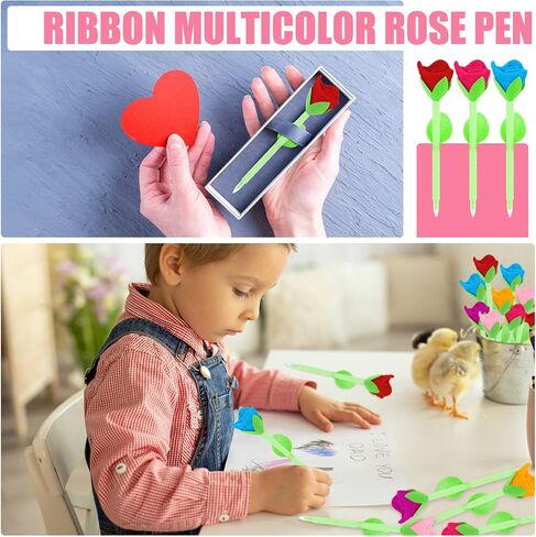 Teling Mother's Day Gifts Stuffed Rose Flower Ballpoint Pens Reliable Roses Plush Bouquet Pens Assorted Rose Flower Gifts for Mother Teachers Birthday Office Supplies Party Favor(24 Pieces) in Kuwait