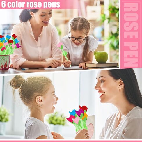 Teling Mother's Day Gifts Stuffed Rose Flower Ballpoint Pens Reliable Roses Plush Bouquet Pens Assorted Rose Flower Gifts for Mother Teachers Birthday Office Supplies Party Favor(24 Pieces) in Kuwait