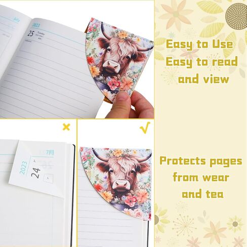 Highland Cow Leather Bookmark - 3 Pcs Sunflower Book Corner Bookmarks Gifts for Women Book Lovers Reading Lover Teacher Student Girls Bookish Gift in Saudi Arabia