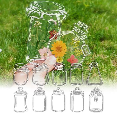 Transparent Dried Flower Bookmarks, Dried Flower Bookmarks, Clear Bookmarks for Pressed Flowers Glass Bottle Wishing Bottle Sticker, Transparent Dried Flower Bookmarks (40 Pcs Bookmarks-set2) in Saudi Arabia
