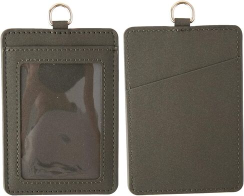 حامل شارة الهوية الجلدية ، حامل بطاقة ائتمان مرنة مرنة ضئيلة ، حامل بطاقة ائتمان رأسية للرجال والنساء مع حبل الرقبة (أسود أ) in Kuwait