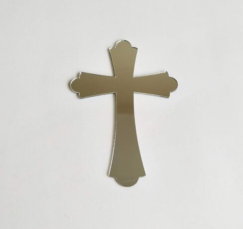 20PCS Acrylic Mirror Cross Sticker Laser Cutting Acrylic Mirrored Crosses for Scrapbooking Wedding Party Favors Home Decor (Gold (style 2)) in Kuwait