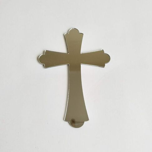 20PCS Acrylic Mirror Cross Sticker Laser Cutting Acrylic Mirrored Crosses for Scrapbooking Wedding Party Favors Home Decor (Gold (style 2)) in Kuwait