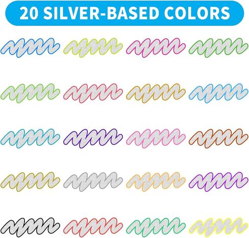 Sofier Glitter Markers 12 Colors Glitter Gel Pens Coloring Markers for Adults Metallic Paint Pens for Crafts Greeting Cards Poster Art Supplies Christmas Stocking Stuffers Gifts in Kuwait