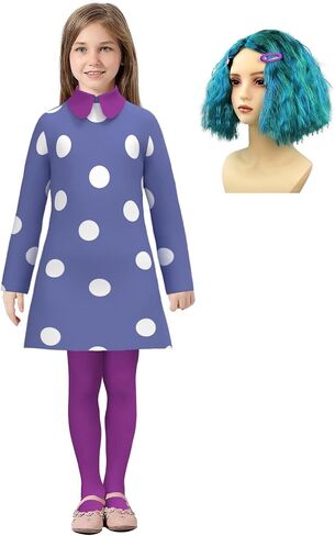 Kids Emotions Cartoon Movie Costume Girls Envy Inspired Cosplay Outfit Birthday Halloween Cosplay in Saudi Arabia