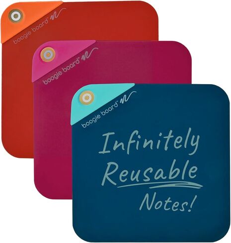 Boogie Board VersaNotes Starter Pack, Reusable 3-Pack 4x4 Dry-Erase and Sticky Note Alternative for Home and Office, Includes 3 VersaNotes, Magnetic Mounting Plates, Instant Erase, and VersaPen Stylus in Kuwait