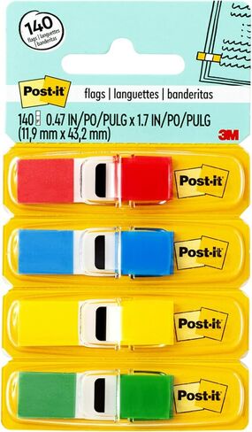 Post-it Flags, 35/Dispenser, 4 Dispensers/Pack.47 in Wide, Assorted Primary Colors (683-4) in Saudi Arabia