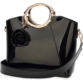 Patent Leather Handbags for Women Top Handle Tote Bags Stylish Satchel Handbag Evening Bag Purses Ladies Shoulder Bags