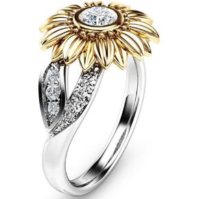 Jude Jewelers Retro Vintage Sun Flower Floral Cocktail Party Statement Anniversary Ring