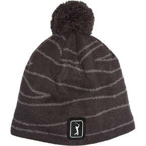 PGA TOUR Men's Laser Pattern Beanie with Pom