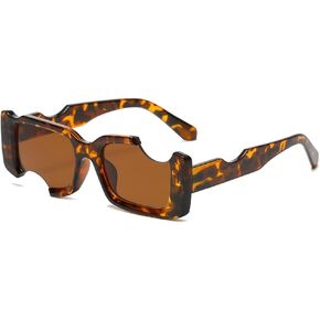 Irregular Small Rectangle Sunglasses Women Vintage Punk Sun Glasses by LJCZKA