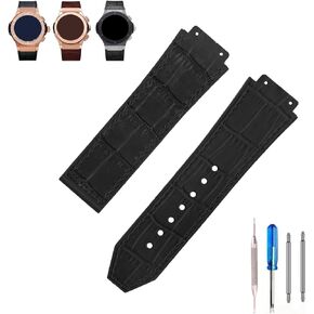 MMBAY Big Bang Leather 25mm Watch Bands Replacement Fit for Hublot Big Bang 19mm*25mm*22mm Watch Strap Wirstband Bracelet For Men and Women(without metal buckle)