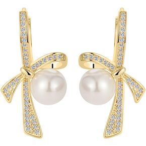 14K Yellow Gold Overlay Sterling Silver Stud Earrings with Cubic Zirconia - 4mm in Kuwait