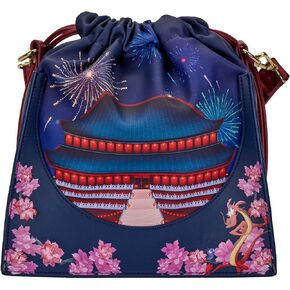 Loungefly Disney Mulan Castle Cinch Sack Crossbody Bag