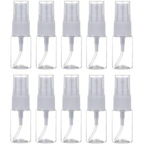 10 Pack 10ml/0.35oz Fine Mist Spray Bottle Clear Plastic Mini Spray Bottle for Essential Oils Makeup and Perfume