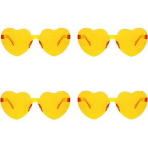 JFTOWN Heart Shape Rimless Valentines Sunglasses Love Glasses for Valentine's Day Easter 4th of July Party Favors