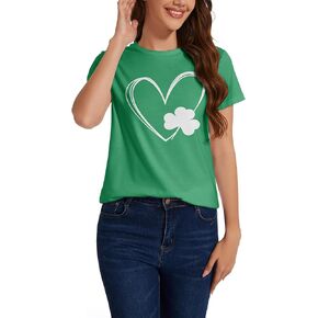 Eyanse Womens Valentines Day Shirts,St Patricks Day Shirt Short Sleeve Graphic Tees