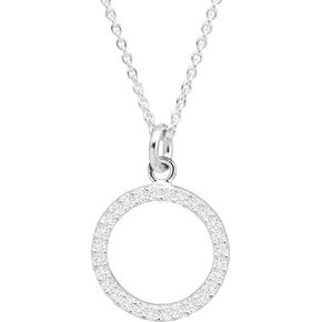 Silpada 'Brillante' Cubic Zirconia Open Circle Pendant in Sterling Silver, 18" + 2"