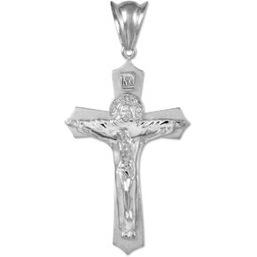 Religious Jewelry by FDJ 925 Sterling Silver Jesus Christ the Redeemer Cross INRI Crucifix Necklace Pendant