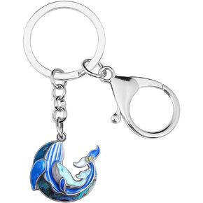 DALANE Enamel Alloy Ocean Fish Keychains Sea Animals Car Key Ring Jewelry Charms Gifts for Women Girls Kids
