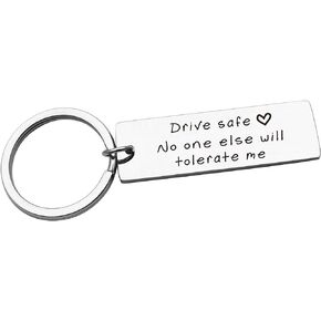 Boyfriend Gifts Drive Safe Keychain I Need You Here with Me Trucker Husband Gift Valentines Day for Him