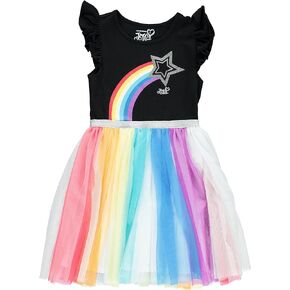 JoJo Siwa Girls Beautiful Rainbow Glitter Tutu Skirt Dress, Shooting Star, XX-Large