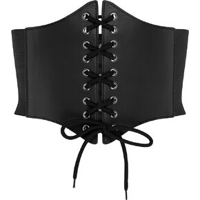 BlackButterfly Elastic Halloween Cosplay Costume Waist Tie-Up Waspie Corset Belt