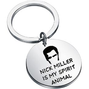 WSNANG New G TV Show Inspired Gift Nick Miller Fans Gift Nick Miller Is My Spirit Animal Keychain New G Fans Gift