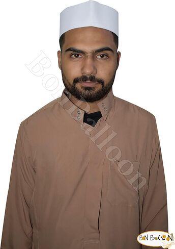 1 Pcs Kufi Koofi Kofi Topi Imam Cap Hat Egyptian Plain White Prayer Muslim Islamic Mens Top Simple Stitch Design Fabric Skull Religious Ceremony Men Headwear Worship Soft Comfortable in Saudi Arabia
