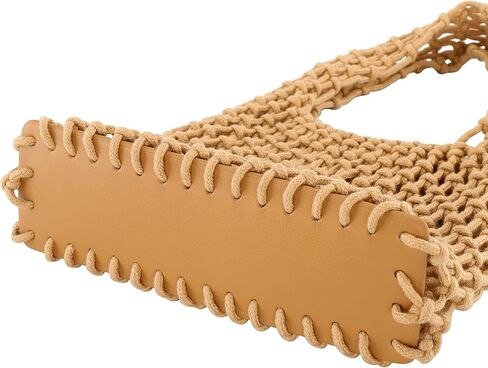 شيك يوميات محبوك حمل حقيبة المنسوجة يدويا شبكة حقائب يد صغيرة للنساء القطن الكروشيه حقيبة المحافظ الصيف شاطئ شبكة صيد السمك حمل الحقائب in Kuwait