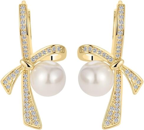 14K Yellow Gold Overlay Sterling Silver Stud Earrings with Cubic Zirconia - 4mm in Kuwait