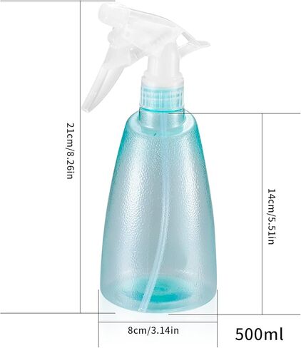 زجاجات بخاخ بلاستيكية فارغة سعة 500 مل/17 اونصة، زجاجات بخاخ ماء قابلة لاعادة الملء وقابلة للتعديل لمحاليل التنظيف ورذاذ الشعر والزيوت العطرية وزجاجات النباتات - اخضر/بينك in Kuwait