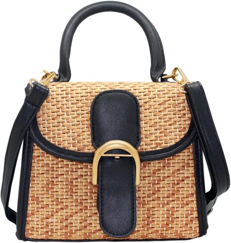 boshiho Retro Straw Woven Handbag Womens Small Cross Body Bag Shoulder Messenger Satchel in Saudi Arabia