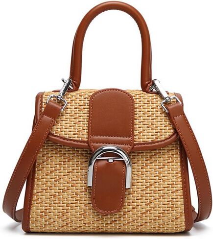 boshiho Retro Straw Woven Handbag Womens Small Cross Body Bag Shoulder Messenger Satchel in Saudi Arabia