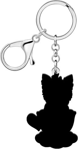 Acrylic Cute Yorkshire Terrier Dog Keychain Puppy Pets Jewelry Gifts for Women Girls Kids Dog Lovers Car Keys Ring in Saudi Arabia